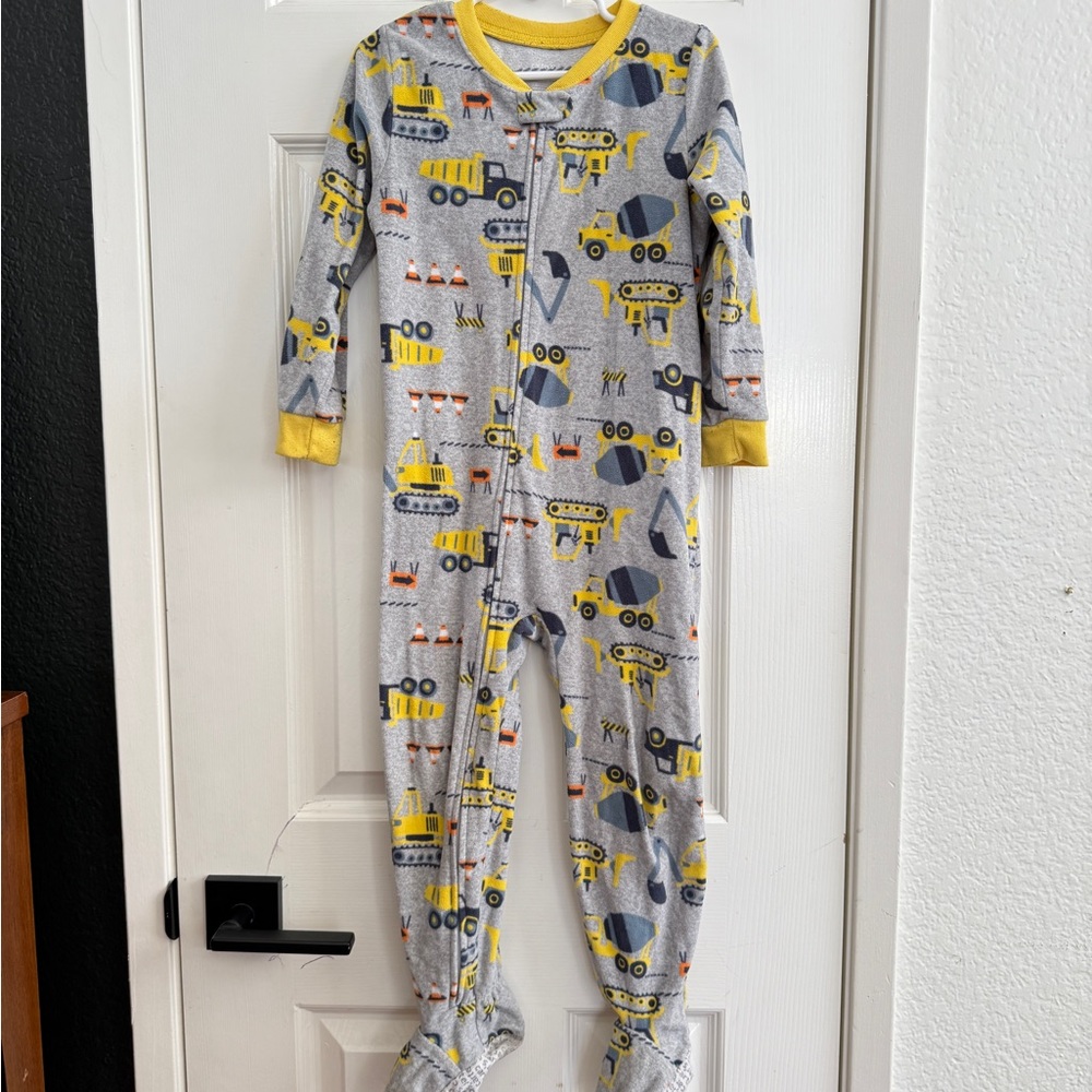 Construction 4T Fleece Footie Pajamas